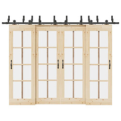 vidaXL Kit de quincaillerie porte coulissante 305 cm - Acier noir