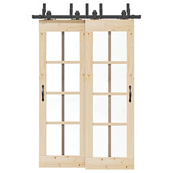 vidaXL Kit de quincaillerie porte coulissante 152,5 cm noir