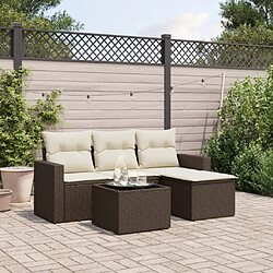 Canapé Central De Jardin En Pin Massif Avec Coussins - Modulaire, Design Scandinave, Extérieur - 4