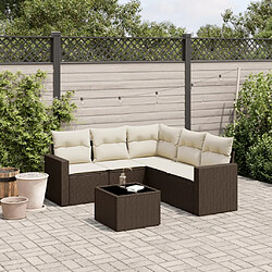 vidaXL Salon de jardin 6 pcs - Marron résine tressée