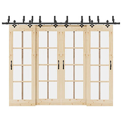 vidaXL Kit quincaillerie porte coulissante 305 cm - Acier noir