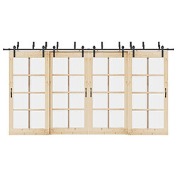 vidaXL kit porte coulissante 427 cm - Acier noir