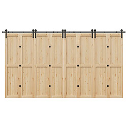 vidaXL Kit quincaillerie porte coulissante 400 cm - Noir