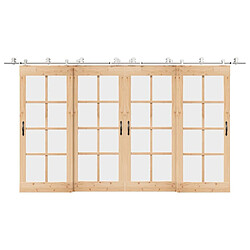 VIDAXL Kit Fixation Porte Coulissante 400 cm Argenté