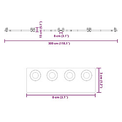vidaXL Kit quincaillerie 366 cm - Acier noir pas cher