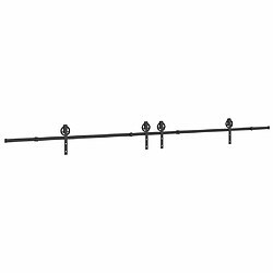 vidaXL Rail Coulissant 400 cm - Noir