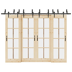 vidaXL Kit quincaillerie 305 cm - Acier noir