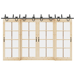 VidaXL Kit quincaillerie porte coulissante 366 cm - Noir