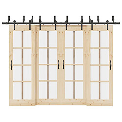 vidaXL Kit de Quincaillerie Porte Coulissante 305 cm Noir