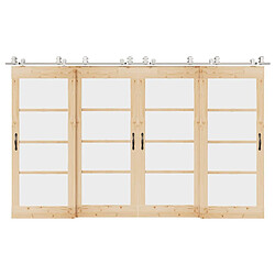 vidaXL Kit Fixation Porte Coulissante