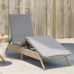 Chaise longue avec coussin vidaXL - Beige