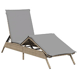 Chaise longue avec coussin vidaXL - Beige