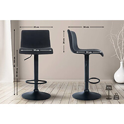 Avis Decoshop26 Tabouret de bar tissu - Noir
