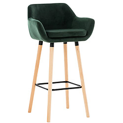 Decoshop26 Tabouret de bar en velours - Marron