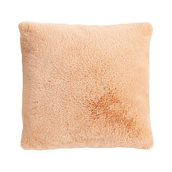 Lisa design Joy - 48x48 cm - Corail - Coussin déco 48x48 cm - Fausse fourrure - Déhoussable - Corail