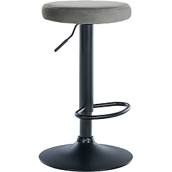 Decoshop26 Tabouret de bar velours - Gris