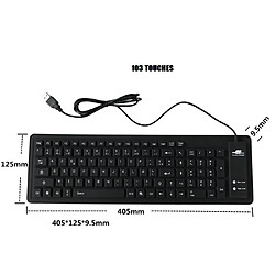 Emebay Clavier pliable silicone - Noir