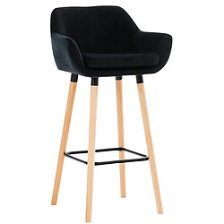 Decoshop26 Tabouret de bar velours - Marron