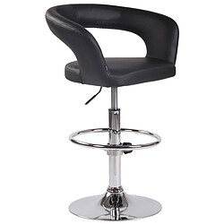 Decoshop26 Tabouret de bar - Noir et chrome