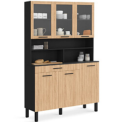 Idmarket MARKET Buffet Vitré CINA 120 cm