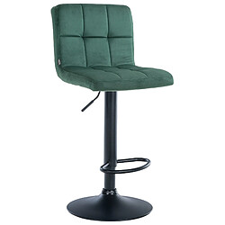 Decoshop26 Tabouret de bar velours - Vert