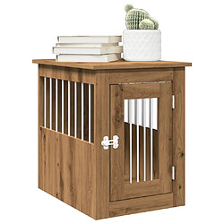 VidaXL Meuble cage chien chêne artisanal