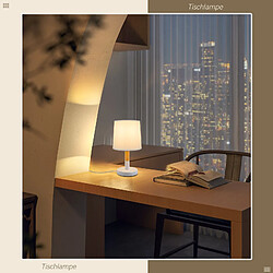 Zmh Lampe de table - Blanc et naturel pas cher