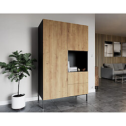 BESTMOBILIER Felicia - Armoire bois et noir