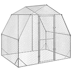 vidaXL Poulailler 2,5x2x2,25 m acier galvanisé