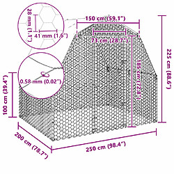 vidaXL Poulailler avec toit 2.5x2x2.25 m pas cher