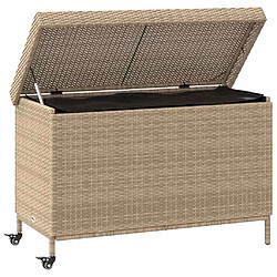 Avis vidaXL Boîte de rangement de jardin résine tressée