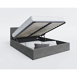 Kids Literie Lit Coffre Rino 180x200 - Sommier inclus Gris foncé