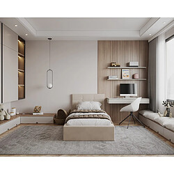 Kids Literie Lit coffre RINO 90 x 200 cm - Sommier inclus Beige