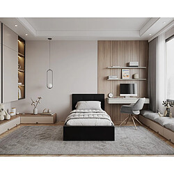 Kids Literie Lit coffre RINO 90 x 200 cm - Sommier inclus Noir