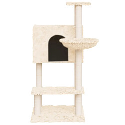 Helloshop26 Arbre à chat tour avec maison et panier 108,5 cm crème