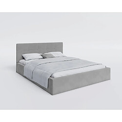 Kids Literie Lit coffre RINO 120 x 200 cm - Sommier inclus Gris clair