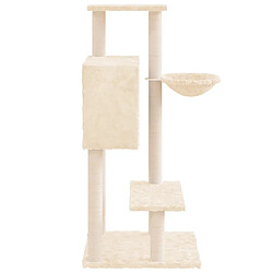 Helloshop26 Arbre à chat tour avec maison et panier 108,5 cm crème