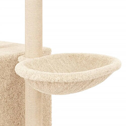 Acheter Helloshop26 Arbre à chat tour avec maison et panier 145 cm crème