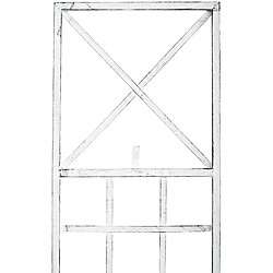 Decoshop26 Treillis Mural Décoration Jardin - Blanc Vieilli