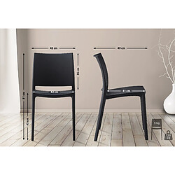 Meton chaises de jardin empilables - Noir