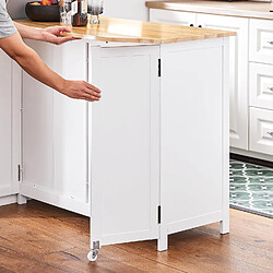 SoBuy KNL10-WN Îlot Central de Cuisine - Blanc pas cher