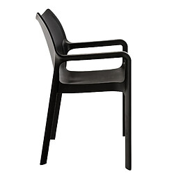 Chaises de jardin empilables lot de 4 - Noir