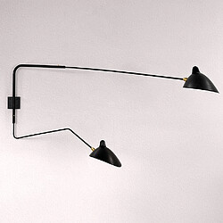 ICONIK INTERIOR Lampe de Bureau - Applique Murale - 2 Bras Noir - George Noir