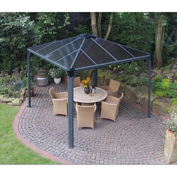 Gazébo tonnelle 8.7m² gris anthracite - 702425 - Palermo 3000 - PALRAM