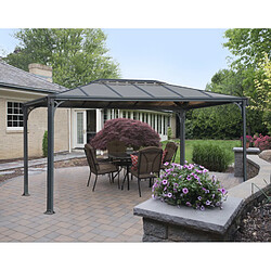 Gazébo tonnelle 10.6m² gris anthracite - 705231 - Martinique 3600 - PALRAM