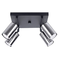 Sollux Ensemble 4 Spots Plafond Noir/Chrome