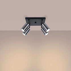 Sollux Ensemble 4 Spots Plafond Noir/Chrome