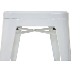 Decoshop26 Tabouret métal design - Blanc pas cher