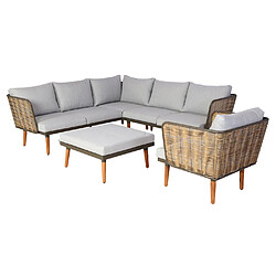 Acheter Decoshop26 Salon de jardin 7 places - Or et gris