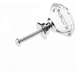 INF Boutons de meuble en verre diamant - Lot de 8